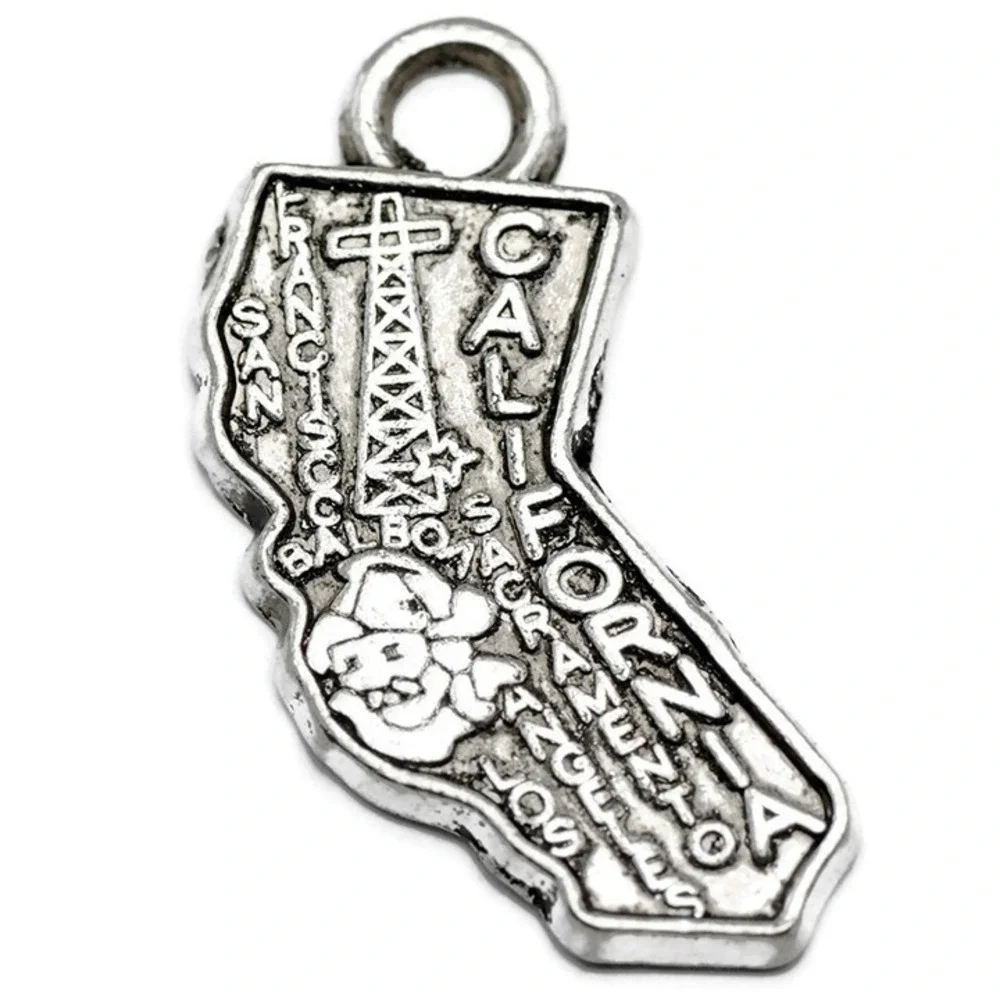 4pcs State of California‎ Charms sacramento los angeles, jewelry supplies